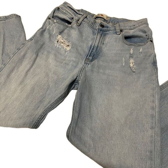 Abercrombie & Fitch Blue Straight Leg Jeans Distressed Vintage - Picture 4 of 10